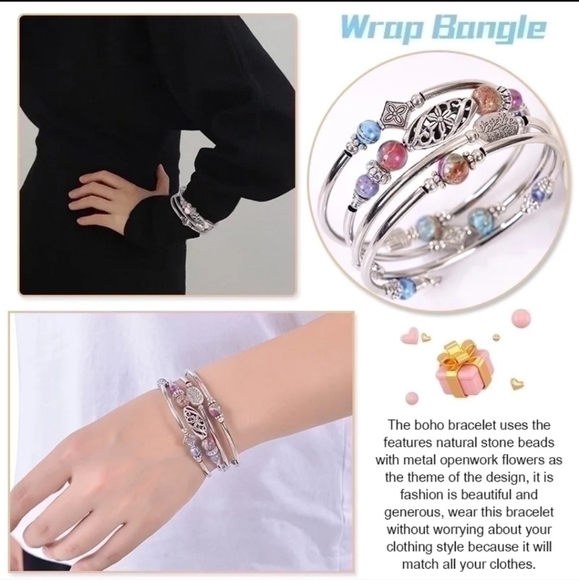 Gemstones Wrap Bracelet - Picture 6 of 8